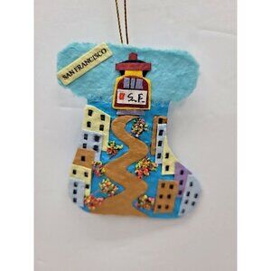 Christmas Stocking Ornament Lombard Street in San Francisco California
